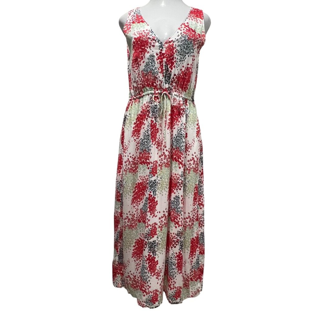 Lucky Brand Sleeveless Floral Maxi Dress, Pockets, L